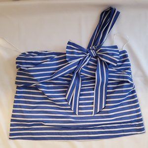 J. Crew Blue and White Striped Top